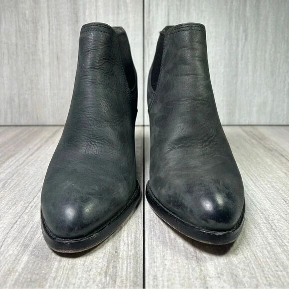 Cole Haan Boots Women 8.5 Balthasar Chelsea Black Leather Ankle Top Wedge D42310 - Picture 5 of 10